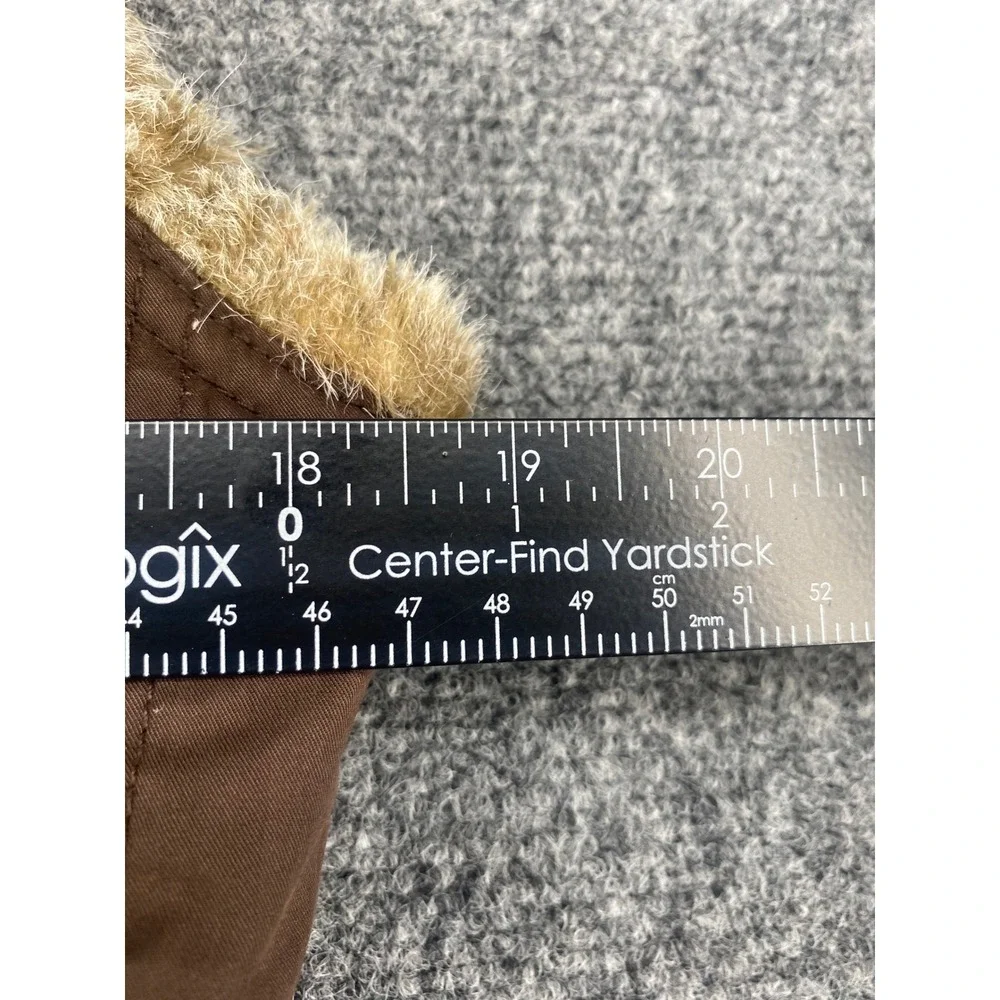 Banana Republic Reversible Faux Fur Vest Womens Medium Brown Canvas Full Zip M